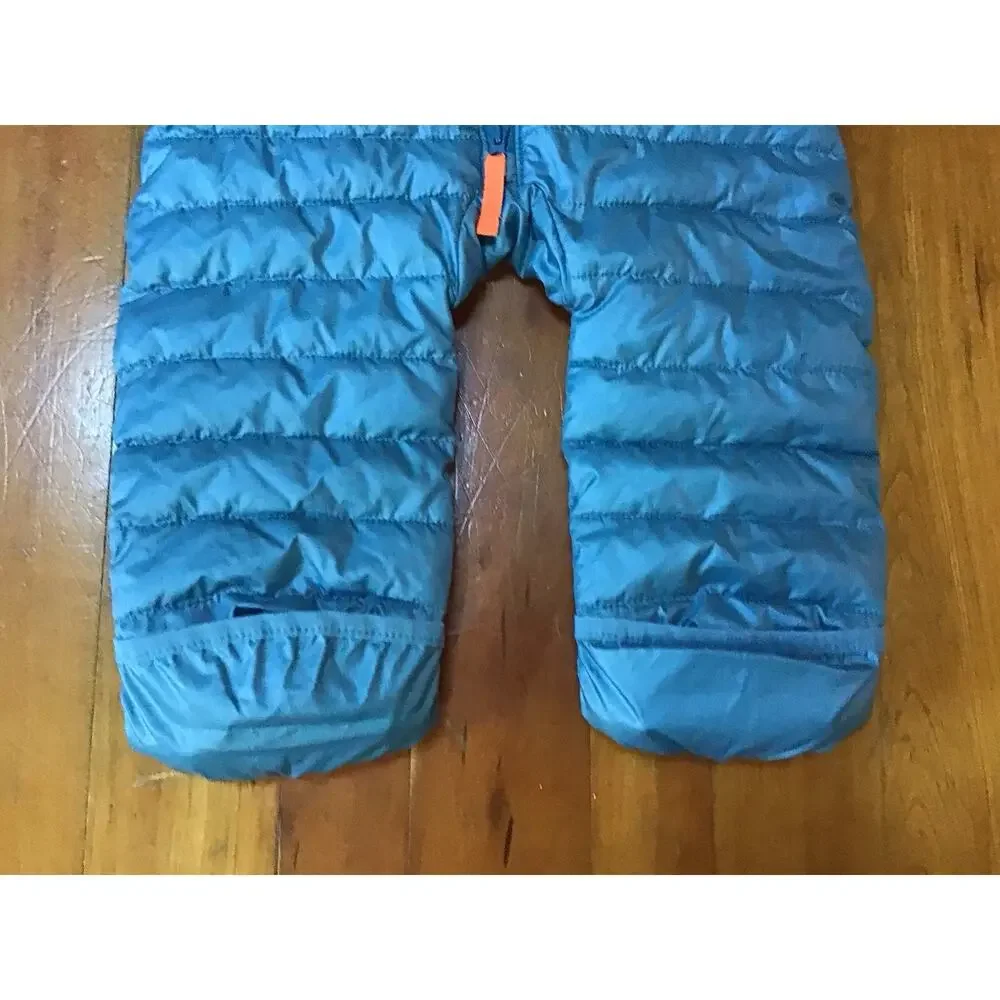 Primary Baby Puffer Snowsuit 6-12 Mo Bunting Blue/Teal Hooded Lightweight Winter